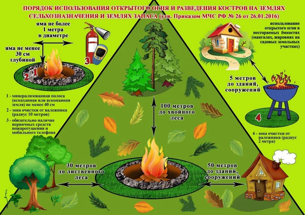 ПОРЯДОК ИСПОЛЬЗОВАНИЯ ОТКРЫТОГО ОГНЯ И РАЗВЕДЕНИЯ КОСТРОВ НА ЗЕМЛЯХ СЕЛЬСКОХОЗЯЙСТВЕННОГО НАЗНАЧЕНИЯ, ЗЕМЛЯХ ЗАПАСА И ЗЕМЛЯХ НАСЕЛЕННЫХ ПУНКТОВ.